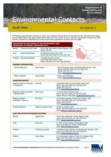 General Fact Sheet 1 - Department of Sustainability and Environment