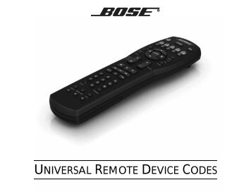 Remote code list - Bose