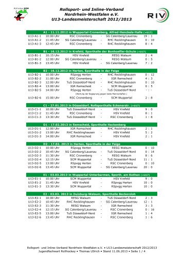 Rollsport- und Inline-Verband Nordrhein-Westfalen e.V. U13 ...