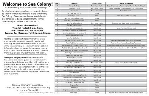 Map Of Sea Colony Sea Colony Tram Map - Resortquest Real Estate