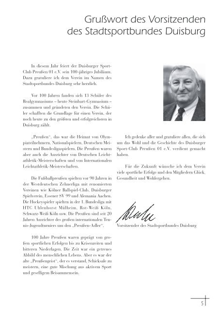 100 Jahre Duisburger Sport-Club PreuÃen 01 e.V. - DSC PreuÃen ...