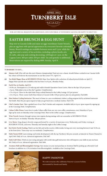 EASTER BRUNCH & EGG HUNT - Turnberry Isle Miami