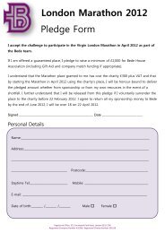 London Marathon 2012 Pledge Form