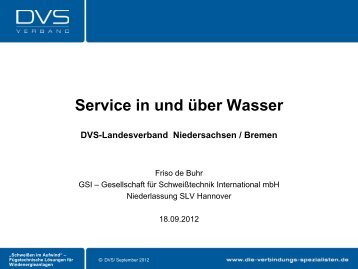 Qualitätssicherung - DVS - SLV Duisburg