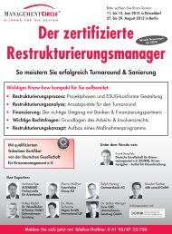 Seminar: Der zertifizierte Restrukturierungsmanager - Management ...