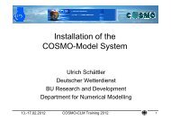 Installation of the COSMO-Model System - CLM-Community