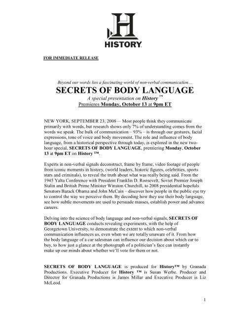 Secrets of Body Language- Press Release