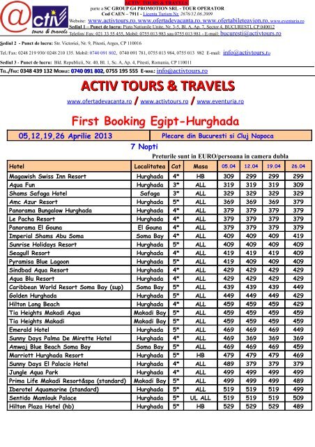 ACTIV TOURS & TRAVELS - Activ Tours ERP