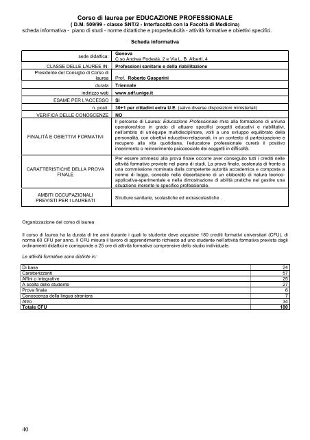 Università degli Studi di Genova - Scienze della Formazione