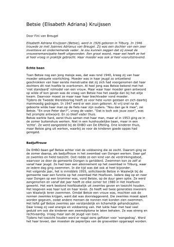 Betsie (Elisabeth Adriana) Kruijssen - Schatten van Brabant