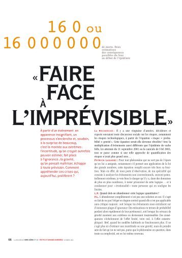 Faire face à l'imprévisible, La Recherche, 2003 - Patrick Lagadec