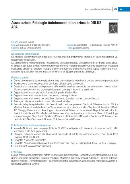 Associazioni Italiane Malattie Rare 20082009 - Associazione CFS