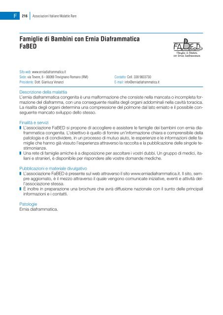 Associazioni Italiane Malattie Rare 20082009 - Associazione CFS