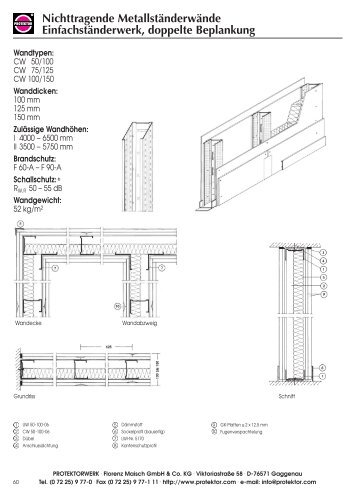 Nichttragende Metallständerwände Einfachständerwerk ... - Protektor