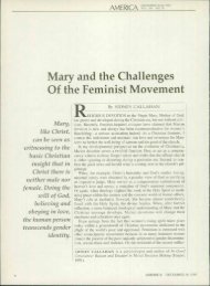 Mary and the Challenges Of the Feminist Movement - America