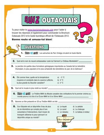 QUiZ OUTAOUAIS - Tourisme Outaouais