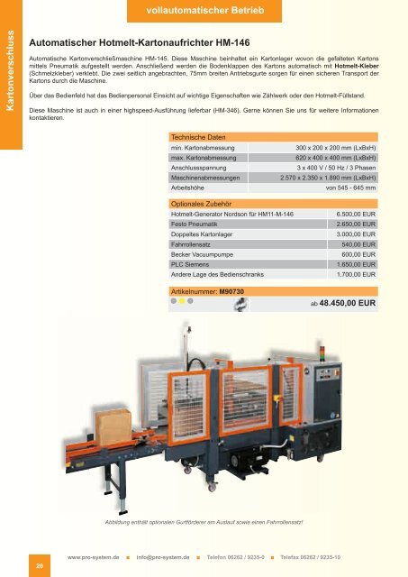 Maschinen & Geräte - Pro-System Verpackungstechnik GmbH