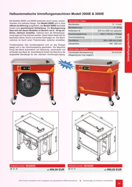 Maschinen & Geräte - Pro-System Verpackungstechnik GmbH