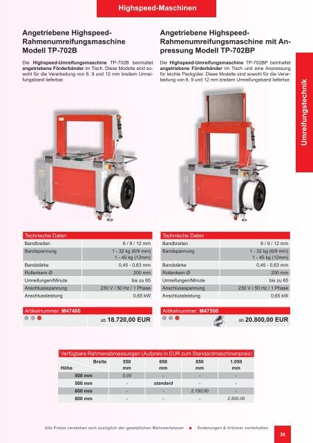 Maschinen & Geräte - Pro-System Verpackungstechnik GmbH