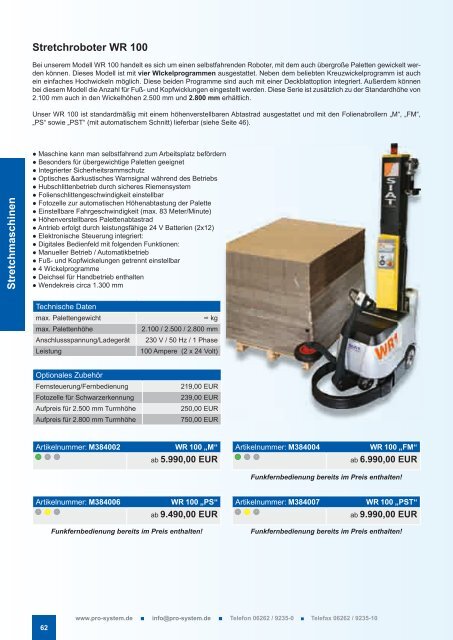 Maschinen & Geräte - Pro-System Verpackungstechnik GmbH