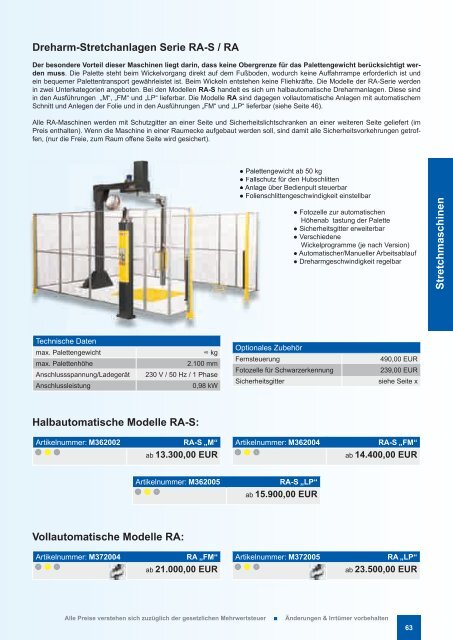 Maschinen & Geräte - Pro-System Verpackungstechnik GmbH