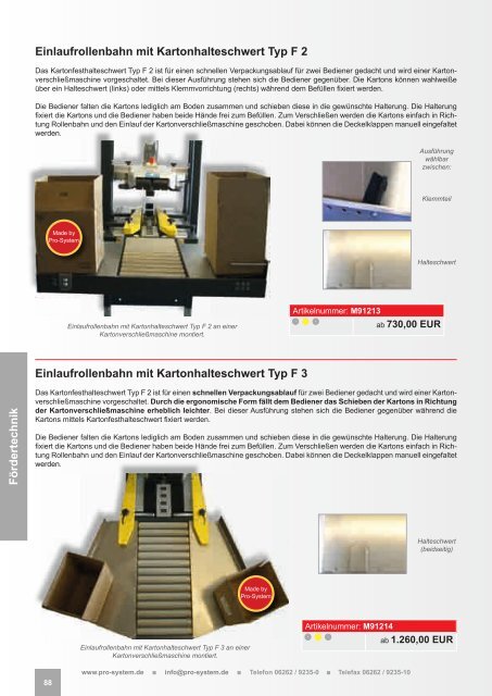 Maschinen & Geräte - Pro-System Verpackungstechnik GmbH