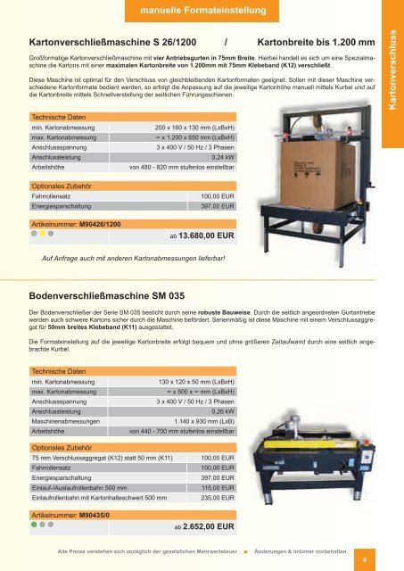 Maschinen & Geräte - Pro-System Verpackungstechnik GmbH