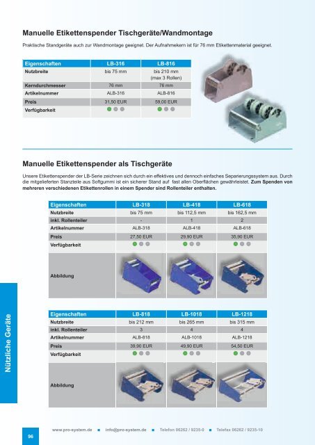 Maschinen & Geräte - Pro-System Verpackungstechnik GmbH