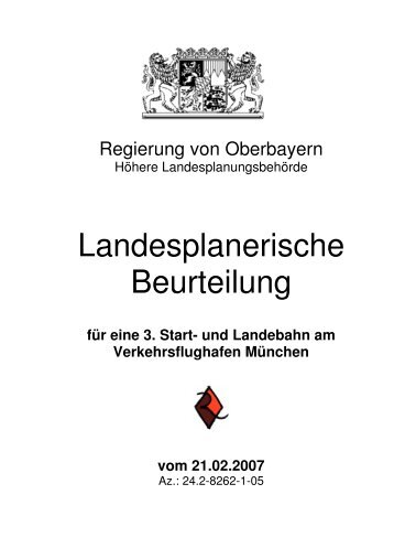 Landesplanerische Beurteilung fÃ¼r eine 3. Start- und Landebahn