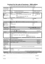 Contract for the sale of business - 2004 edition