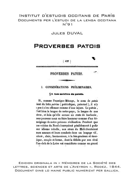 Jules Duval Proverbes Patois Ieo Paras Free