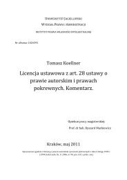 Tomasz Koellner - Instytut Prawa WÅasnoÅci Intelektualnej ...