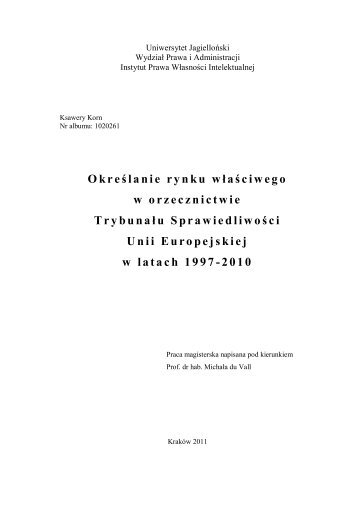 Praca magisterska, Ksawery Korn_1311360508.pdf - Instytut Prawa ...