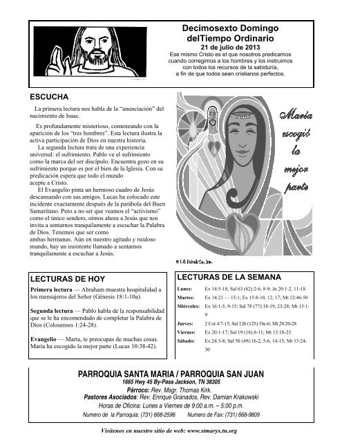 PARROQUIA SANTA MARIA / PARROQUIA SAN JUAN ... - Tn.org