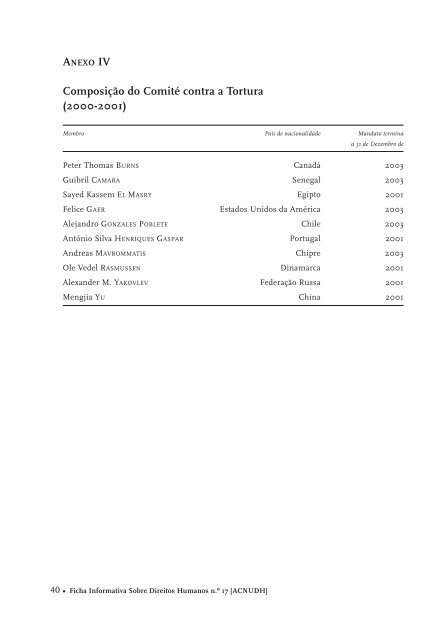 O ComitÃ© Contra a Tortura - Gabinete de DocumentaÃ§Ã£o e Direito ...