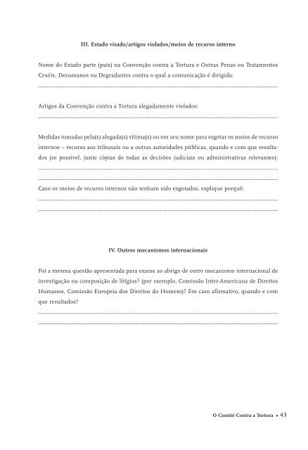 O ComitÃ© Contra a Tortura - Gabinete de DocumentaÃ§Ã£o e Direito ...