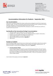 Accommodation Information for Students â September 2012