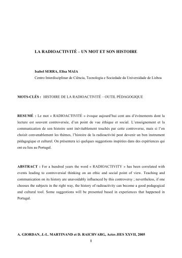 la radioactivitÃ© â un mot et son histoire - fisica-e-quimica-na ...