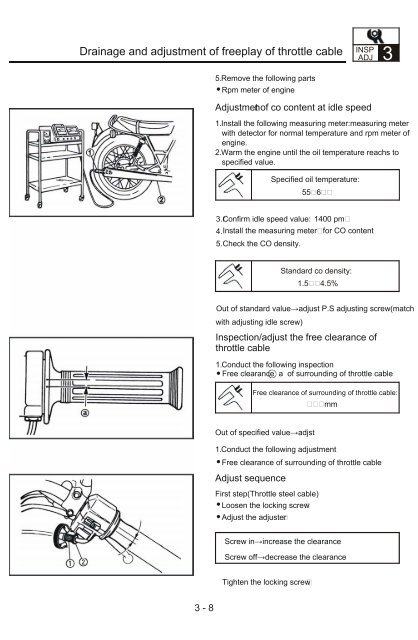 Idle speed inspection/adj