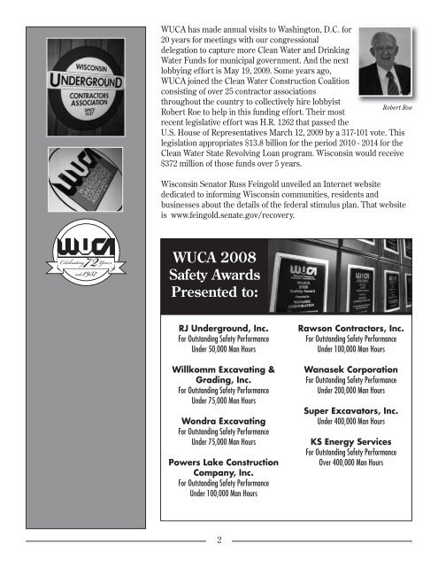 2009 Spring (PDF) - Wisconsin Underground Contractors Association