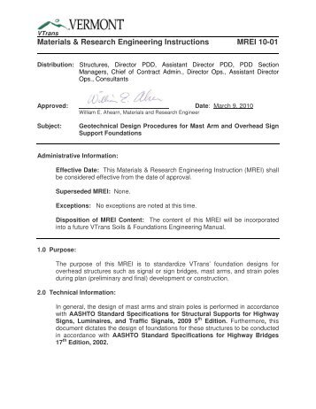 Geotechnical Design Procedures for Mast Arm and Overhead Sign ...