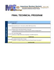 final technical program - Local Sections - American Nuclear Society