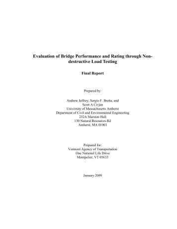 Evaluation of Bridge Performance and Rating through Non ...