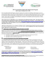 2013 Grant Application Cover Letter with Application - Vermont AOT ...