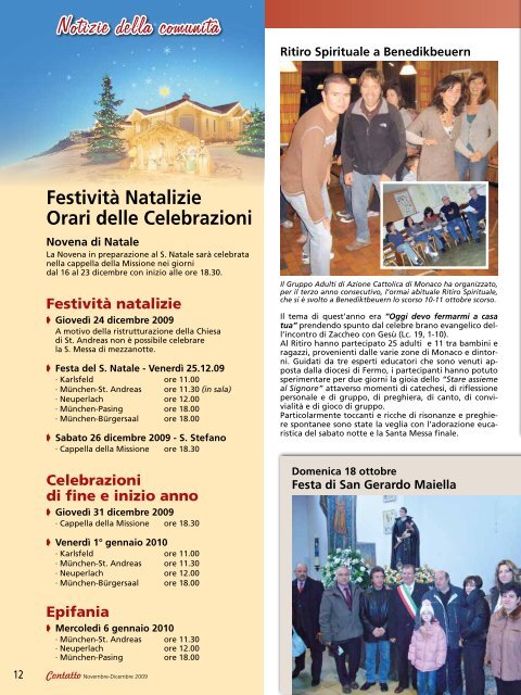 Nr. 5 · Novembre-Dicembre 2009 Periodico della Missione Cattolica ...