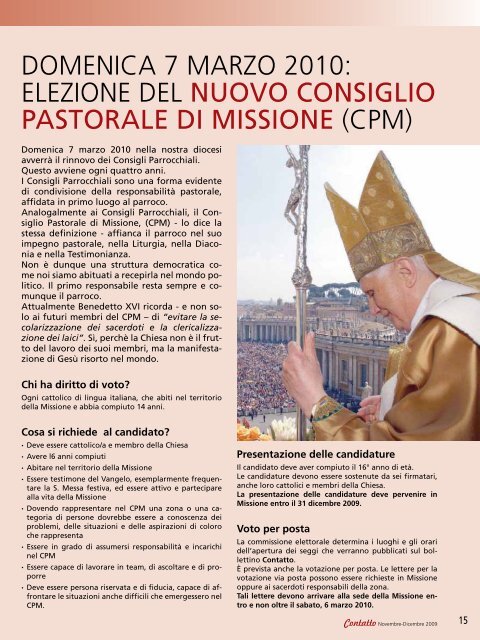 Nr. 5 · Novembre-Dicembre 2009 Periodico della Missione Cattolica ...