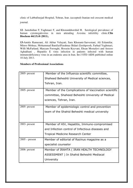 Ù¡ Curriculum Vitae Personal Information First Name: Farhad ...