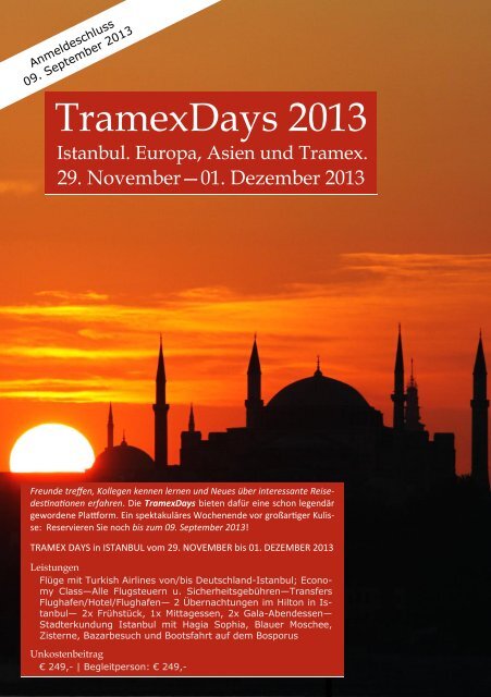 TramexDays 2013 - TRAMEX Travel meets experience