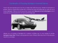 Top Benefits of Choosing Burlington Limousine Service