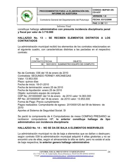 informe de auditorÃ­a gubernamental con enfoque integral